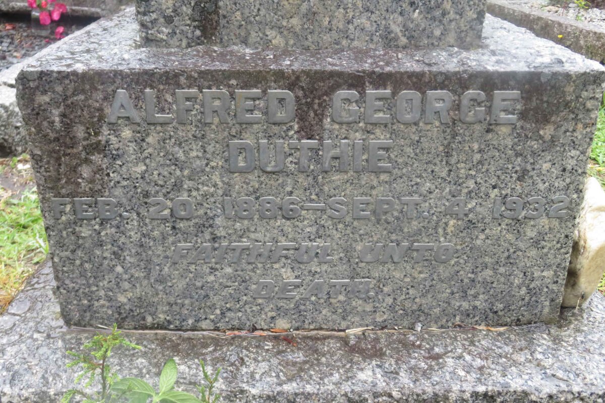 DUTHIE Alfred George 1886-1932
