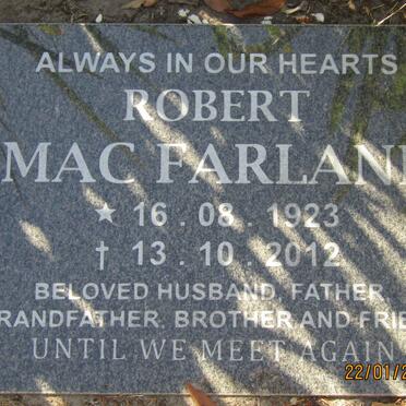 MACFARLANE Robert 1923-2012