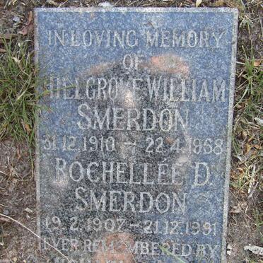 SMERDON Helgrove William 1910-1968 &amp; Rochellee D. 1907-1991