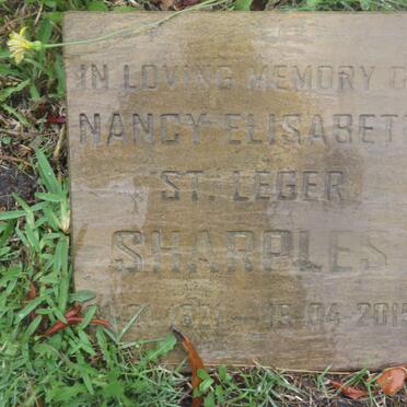 SHARPLES Nancy Elisabeth nee St LEGER 1921-2015