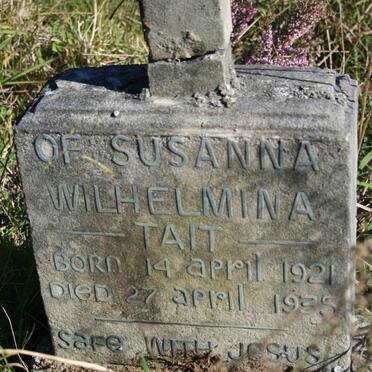 TAIT Susanna Wilhelmina 1921-1935