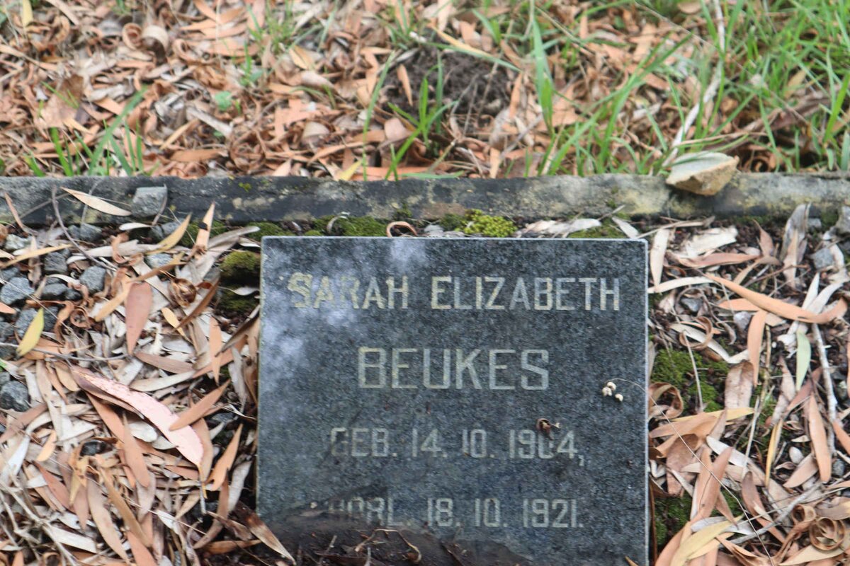 BEUKES Sarah Elizabeth 1904-1921