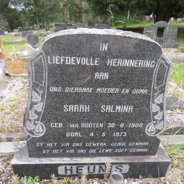 HEUNIS Sarah Salmina nee VAN ROOYEN 1900-1973