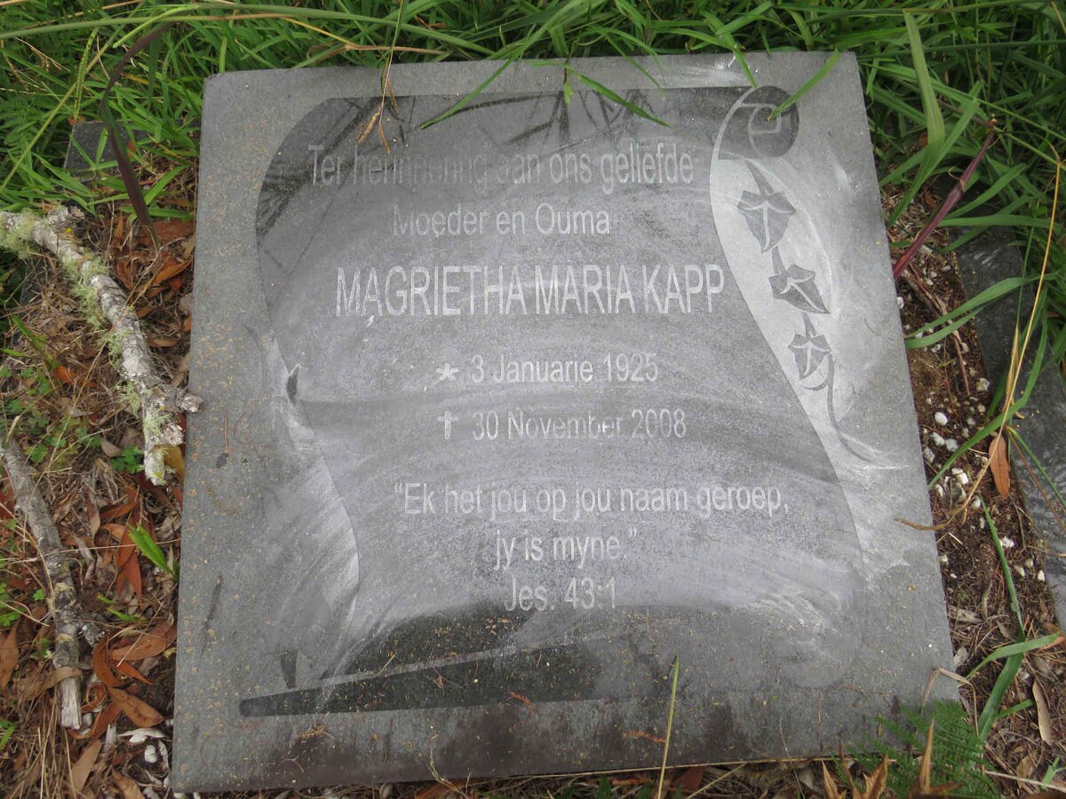 KAPP Magrietha Maria 1925-2008