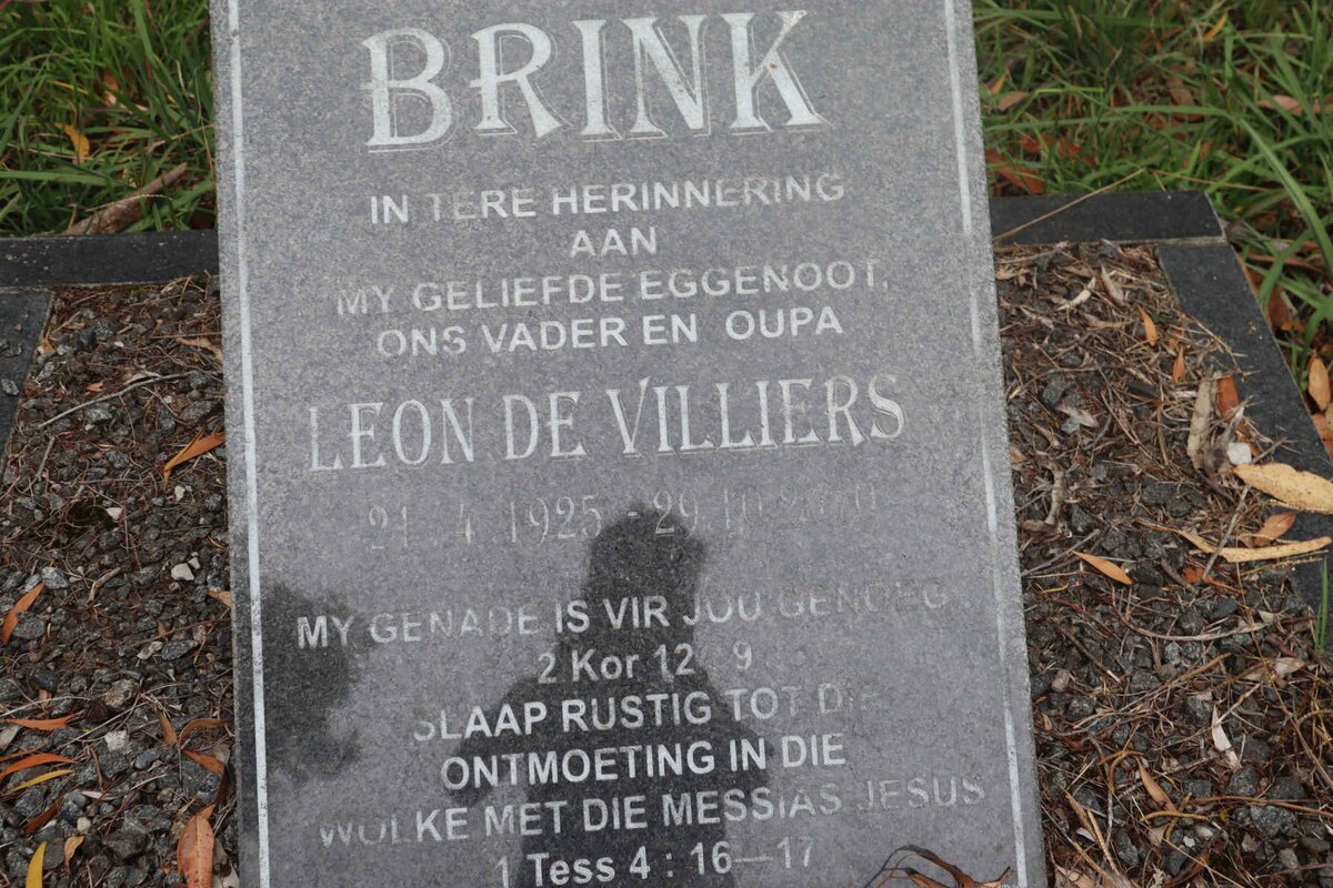 BRINK Leon De Villiers 1925-2010