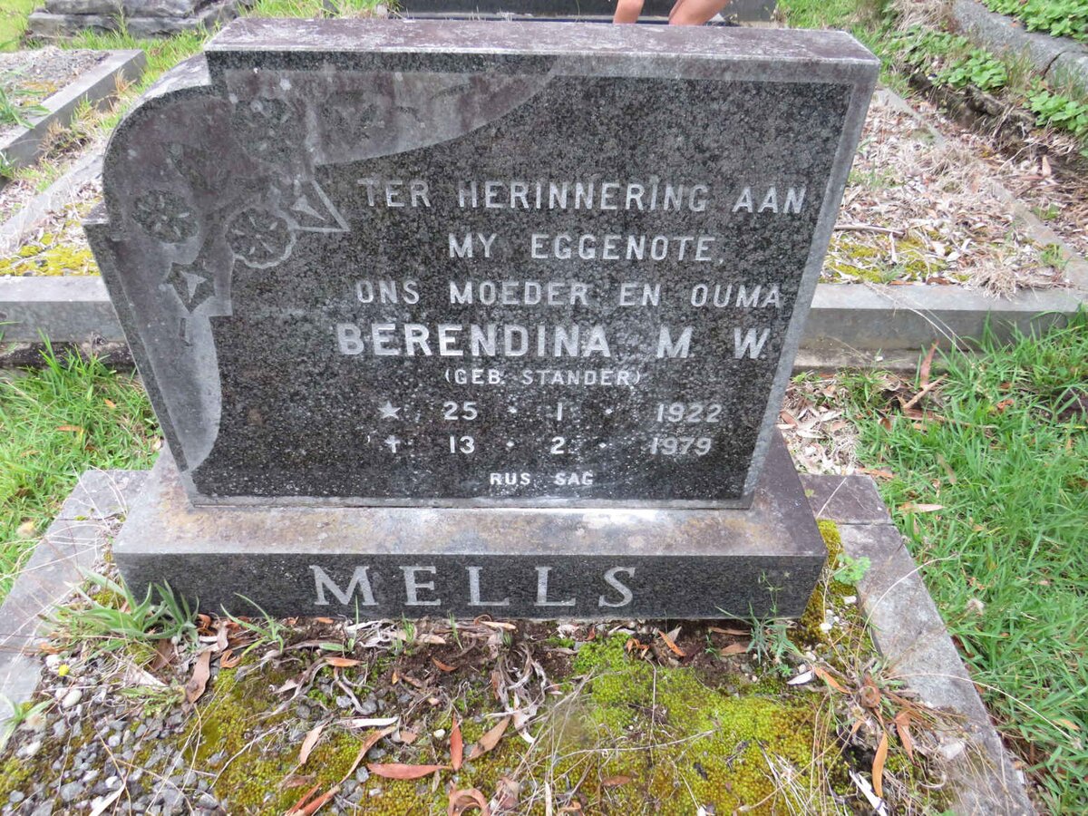 MELLS Berendina M.W. nee STANDER 1922-1979