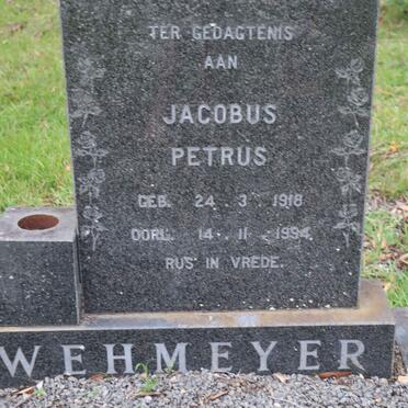 WEHMEYER Jacobus Petrus 1918-1994