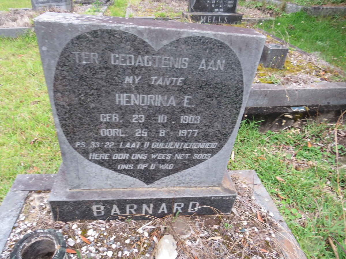BARNARD Hendrina E. 1903-1977