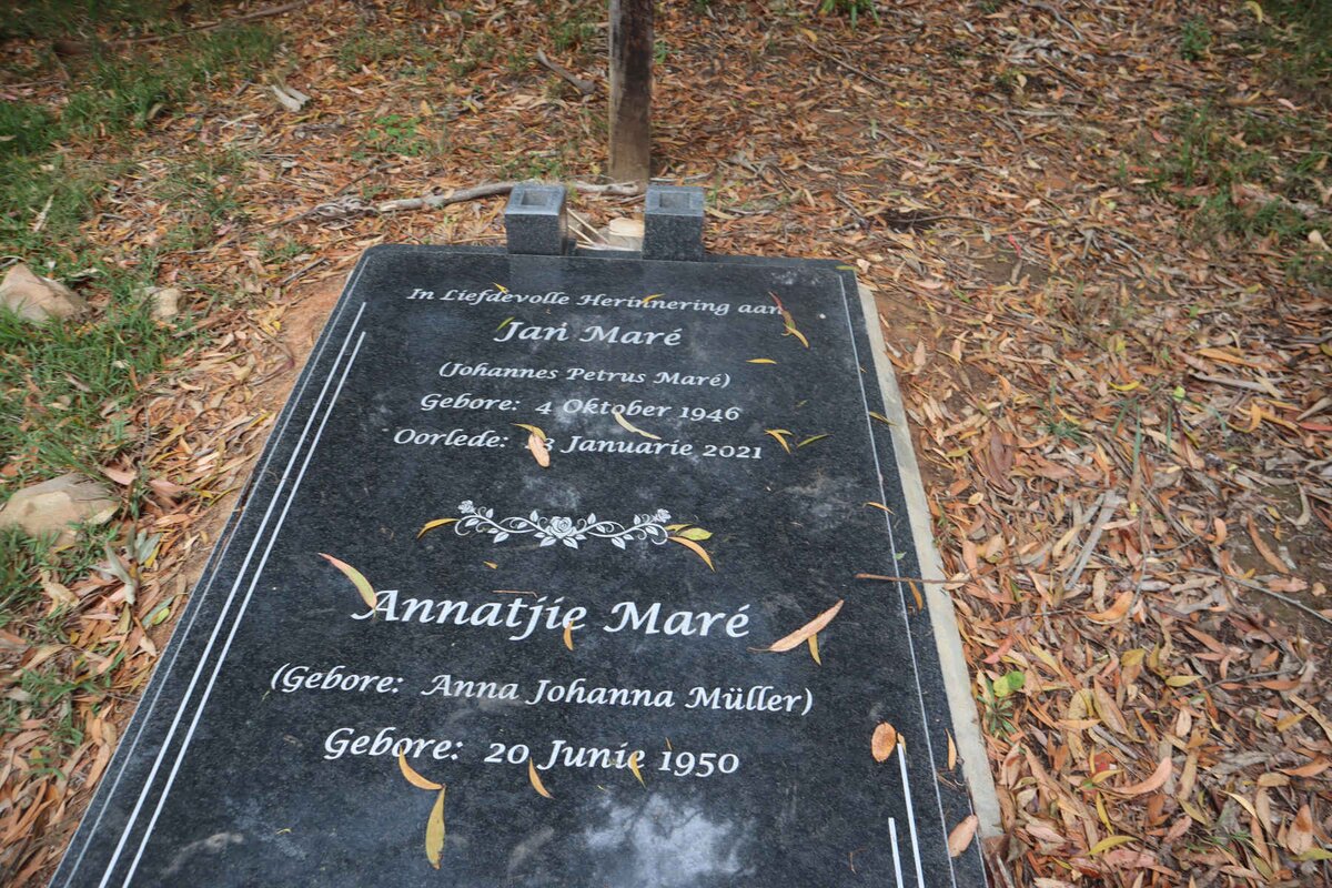 MARE Johannes Petrus 1946-2021 & Anna Johanna MULLER 1950-