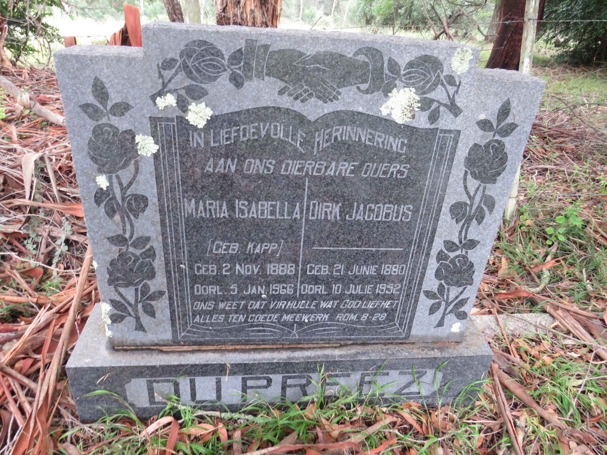 PREEZ Dirk Jacobus, du 1880-1952 & Maria Isabella KAPP 1888-1966