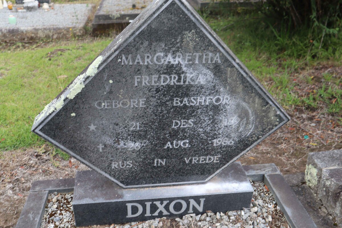 DIXON Margaretha Fredrika nee BASHFORD 1894-1986