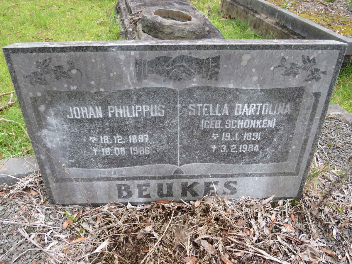 BEUKES Johan Phillipus 1897-1986 & Stella Bartolina SCHONKEN 1891-1984