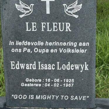 FLEUR Edward Isaac Lodewyk, le 1925-1967
