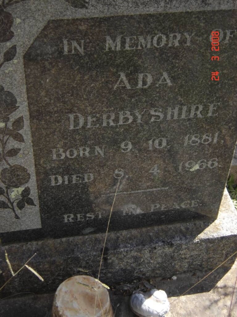 DERBYSHIRE Ada 1881-1968