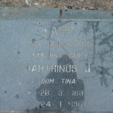 KAPP Marthinus J. 1887-1967 &amp; Maria J. EHLERS 1898-1980