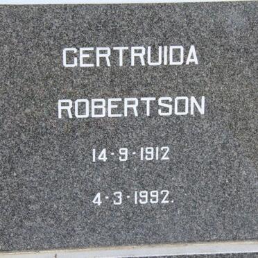 ROBERTSON Gertruida 1912-1992