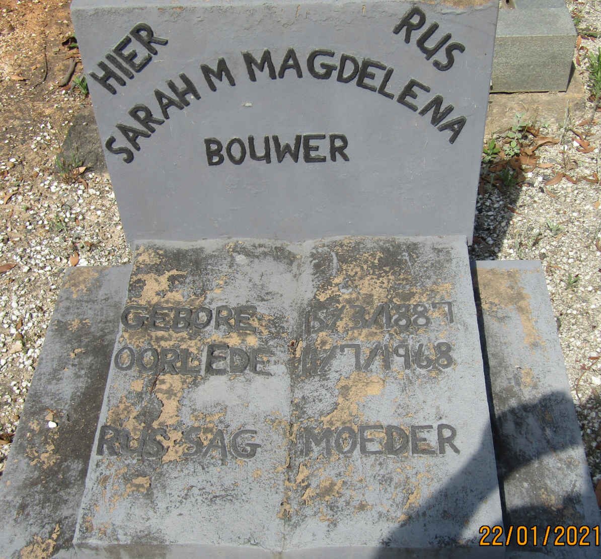 BOUWER Sarah M. Magdelena 1887-1968
