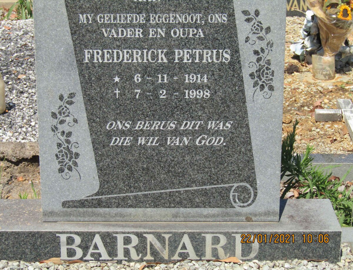 BARNARD Frederick Petrus 1914-1998