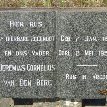 BERG Jeremias Cornelius, van den 1893-1956