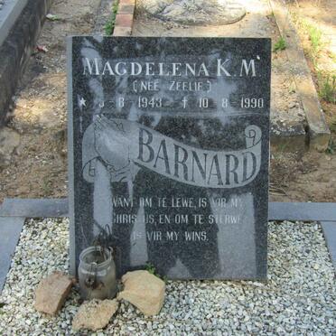 BARNARD Magdelena K.M. nee ZEELIE 1943-1990