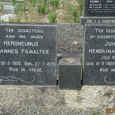 FILMALTER Heroneumus Johannes 1909-1979 &amp; Johanna Hendrina ROELOFSE 1909-1969