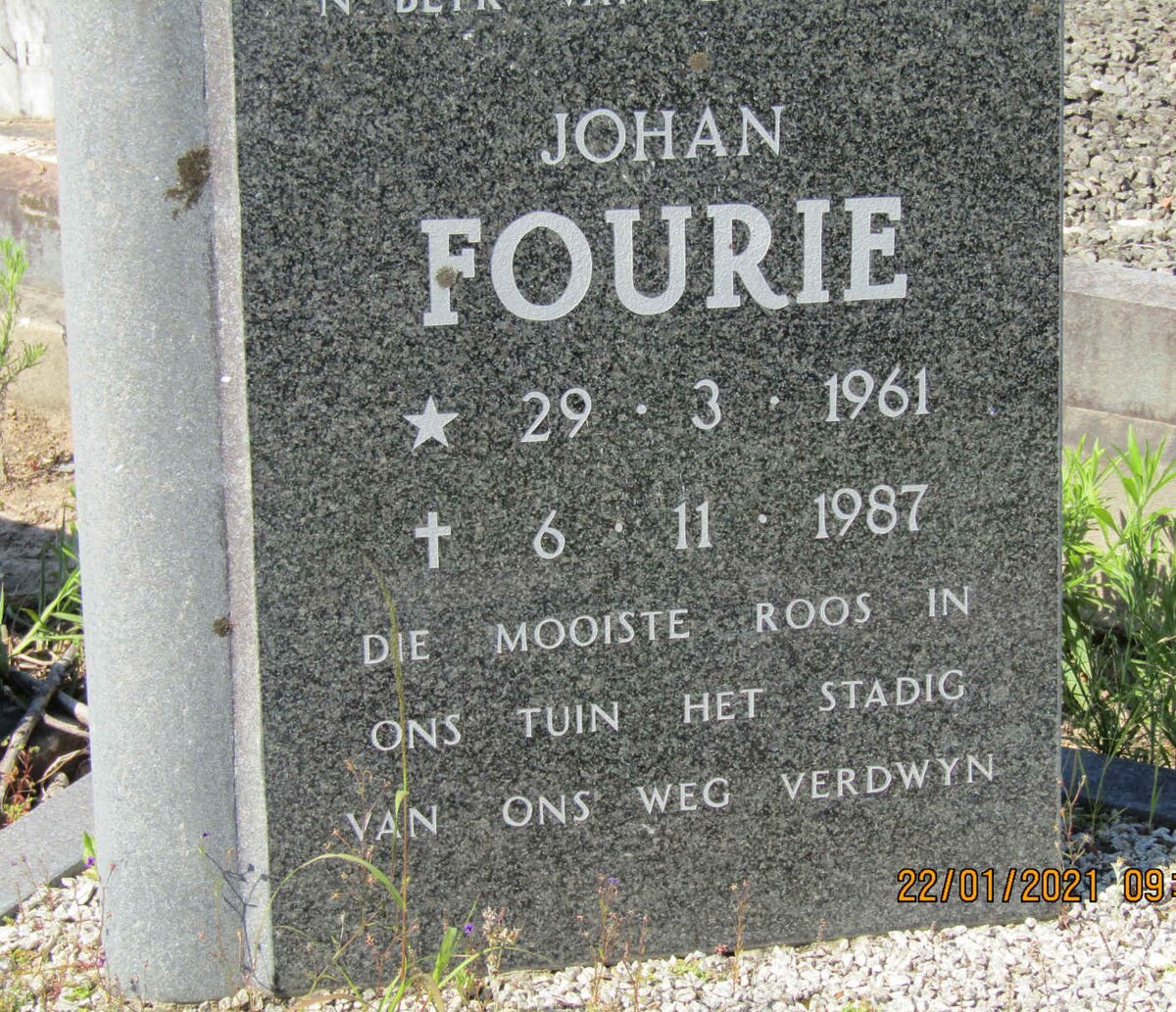 FOURIE Johan 1961-1987