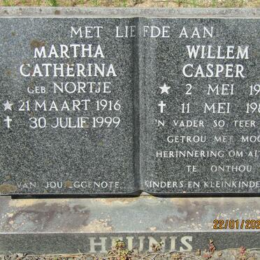 HEUNIS Willem Casper 1910-1986 &amp; Martha Catherina NORTJE 1916-1999