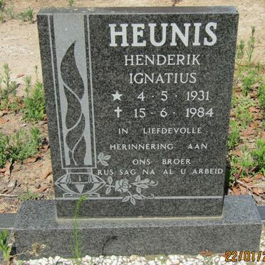 HEUNIS Henderik Ignatius 1931-1984