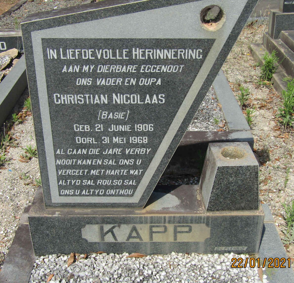 KAPP Christian Nicolaas 1906-1968
