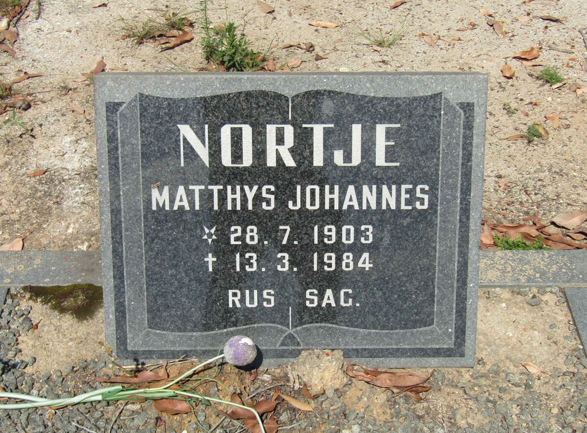 NORTJE Matthys Johannes 1903-1984