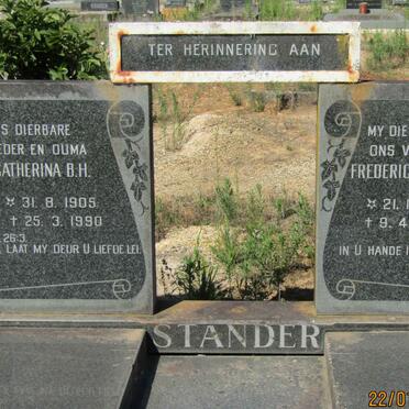 STANDER Frederick P.H. 1902-1986 &amp; Catherina B.H. 1905-1990