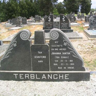 TERBLANCHE Johanna Iantha nee GERBER 1919-1969