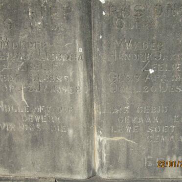 ZEELIE Hendrik Jakobus 1891-1957 &amp; Rachel Debora 1889-1958
