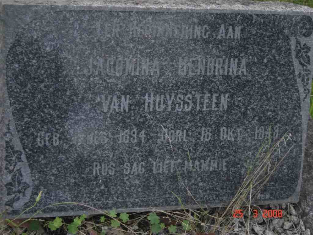 HUYSSTEEN Jacomina Hendrina, van 1894-1948