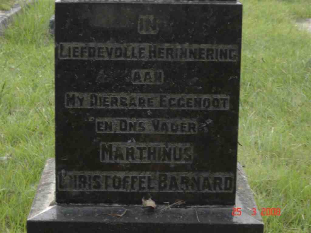 BARNARD Marthinus Christoffel 1862-1935