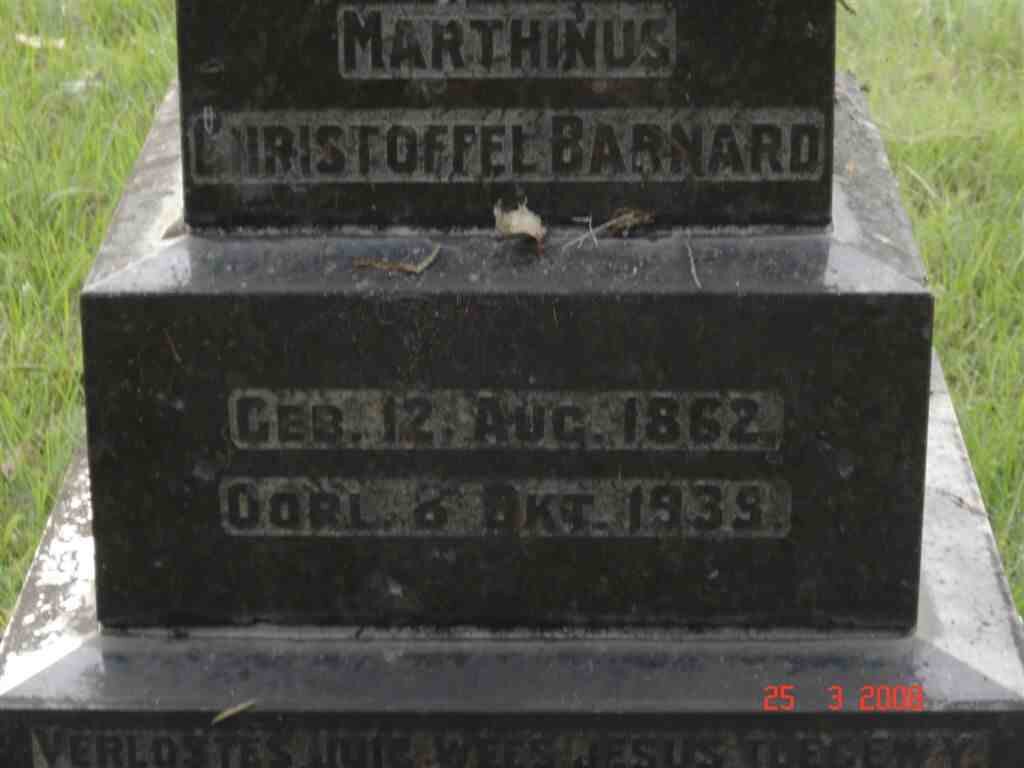 BARNARD Marthinus Christoffel 1862-1935