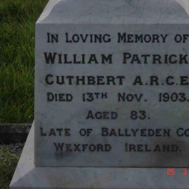 CUTHBERT William Patrick -1903
