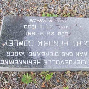 COWLEY Gert Hendrik 1891-1933