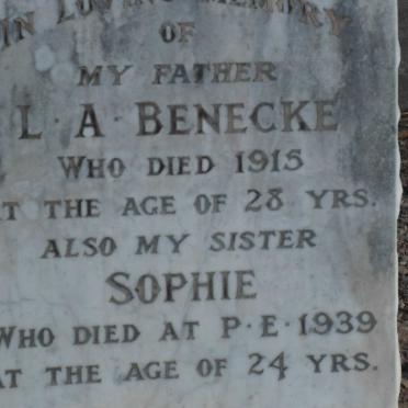 BENECKE L.A. -1915 :: BENECKE Sophie -1939