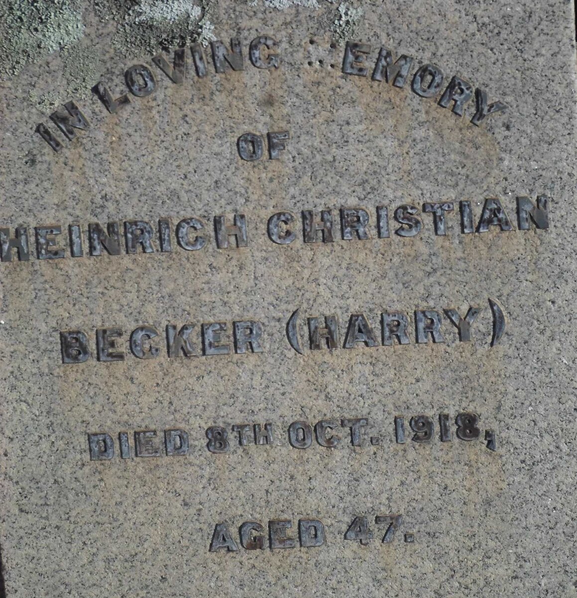 BECKER Heinrich Christian -1918