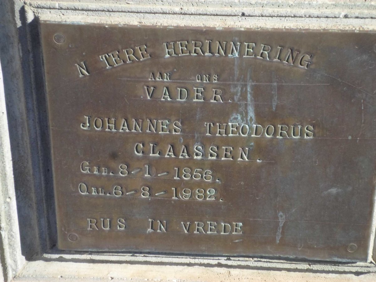 CLAASSEN Johannes Theodorus 1856-1932