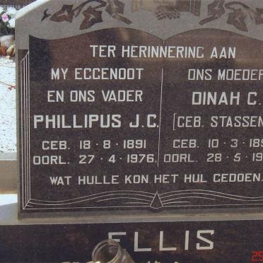 ELLIS Phillipus J.C. 1891-1976 &amp; Dinah C. STASSEN 1891-1978