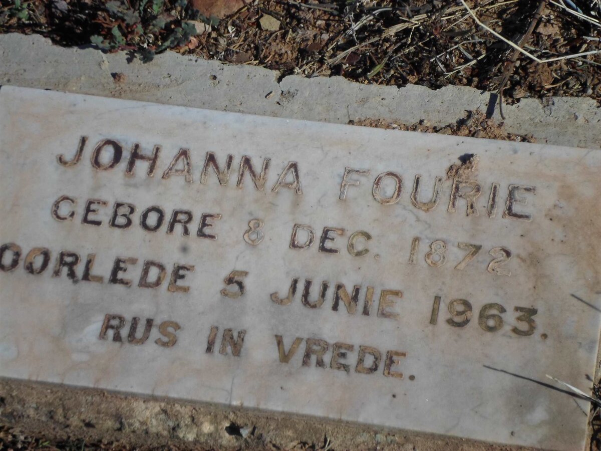 FOURIE Johanna 1872-1963