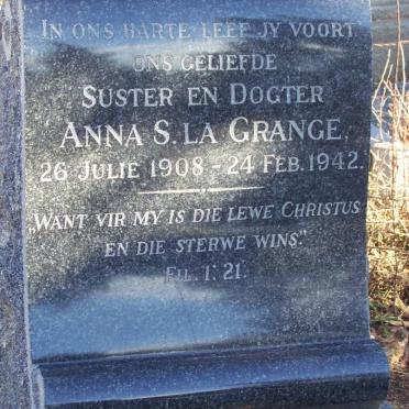 GRANGE Anna S., la 1908-1942