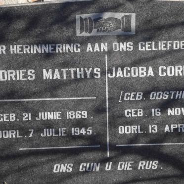 KOK Andries Matthys 1869-1945 &amp; Jacoba Cornelia S. OOSTHUIZEN 1873-1967