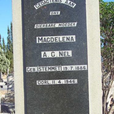 NEL Magdelena A.G. nee STEMMET 1886-1946