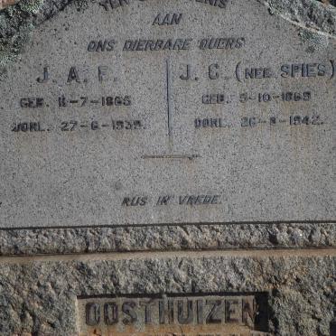 OOSTHUIZEN J.A.F. 1865-1939 &amp; J.C. SPIES 1869-1942