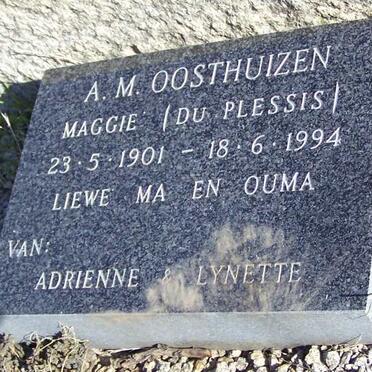 OOSTHUIZEN A.M. nee DU PLESSIS 1901-1994