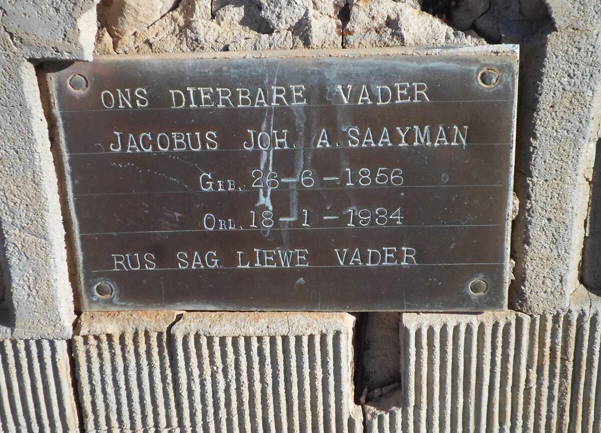 SAAYMAN Jacobus Joh. A. 1856-1934