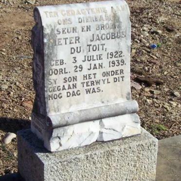 TOIT Pieter Jacobus, du 1922-1939